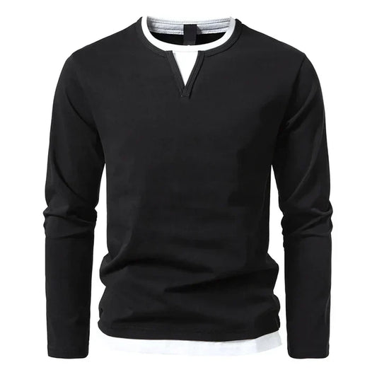 Alvin | Camiseta de manga larga premium de algodón peinado