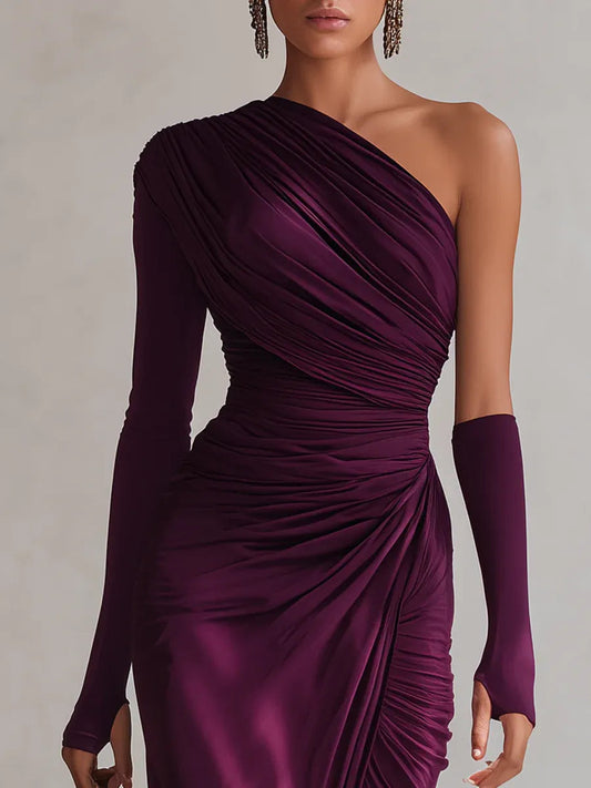 Rosalia™ - Elegante vestido maxi violeta sexy de un solo hombro