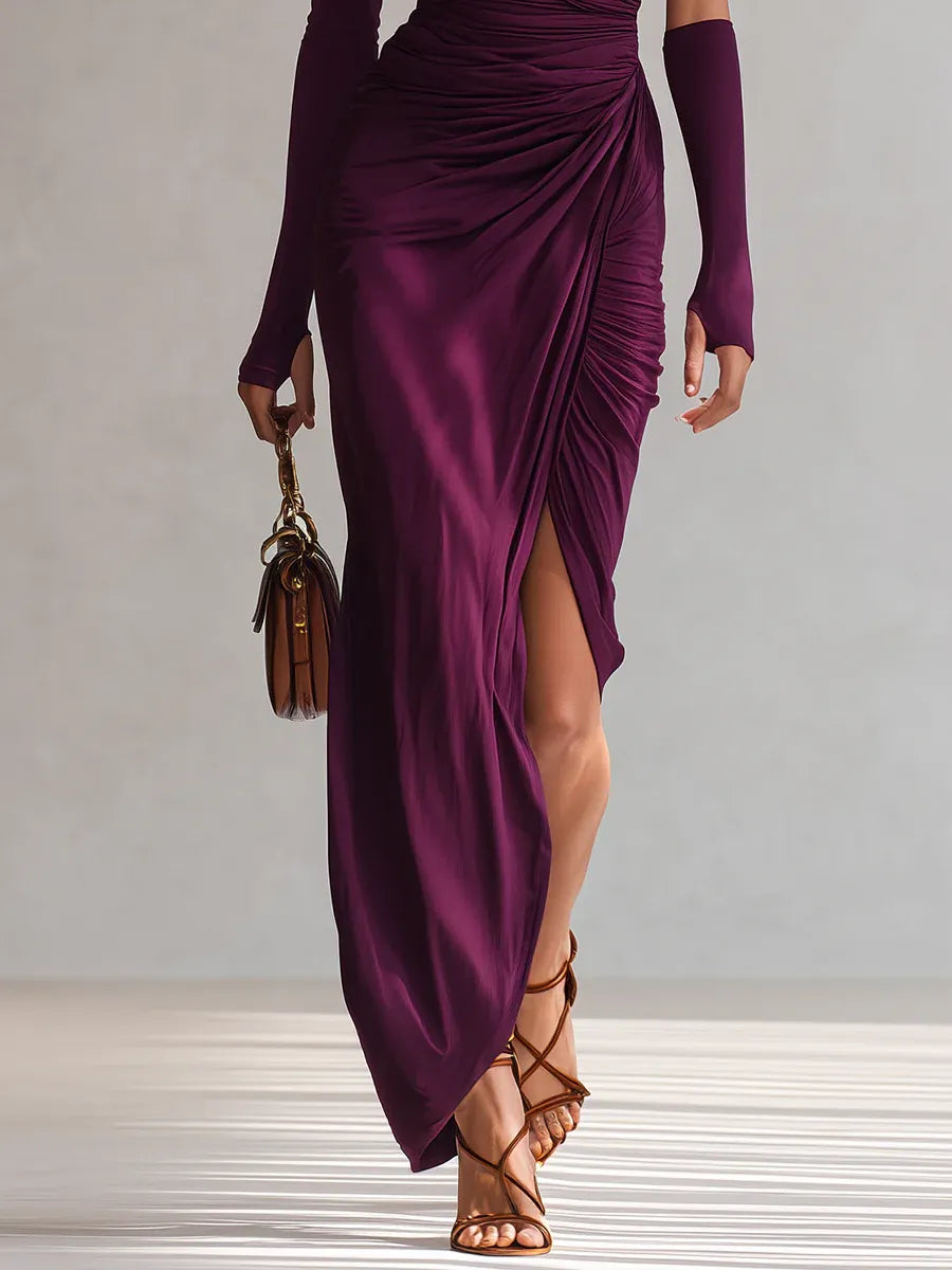 Rosalia™ - Elegante vestido maxi violeta sexy de un solo hombro