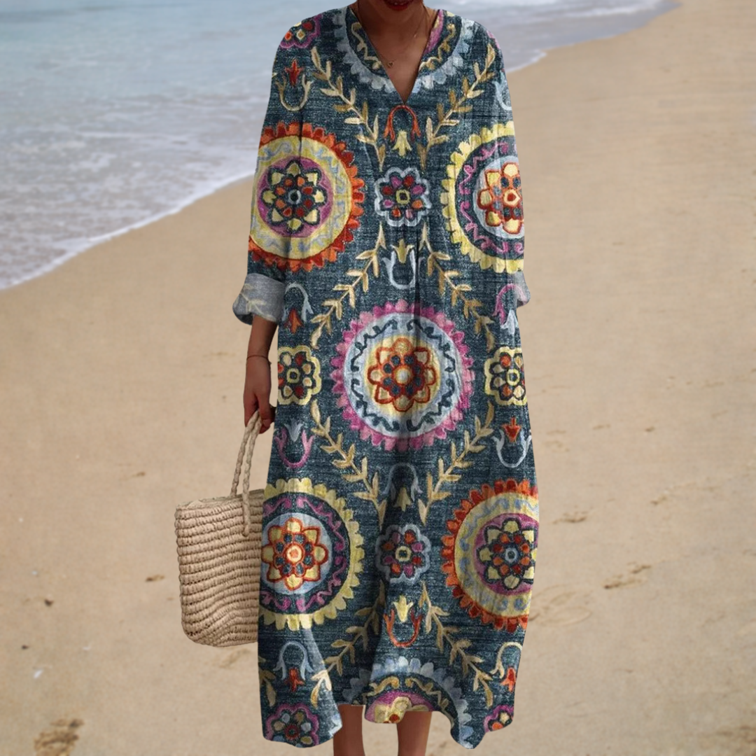 Serafina | Vestido largo con motivos boho