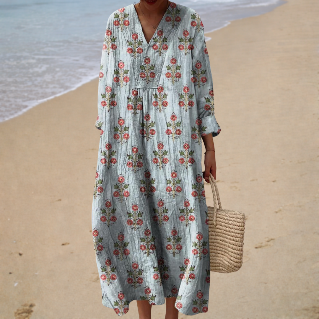 Carmela | Vestido largo vintage con estampado floral