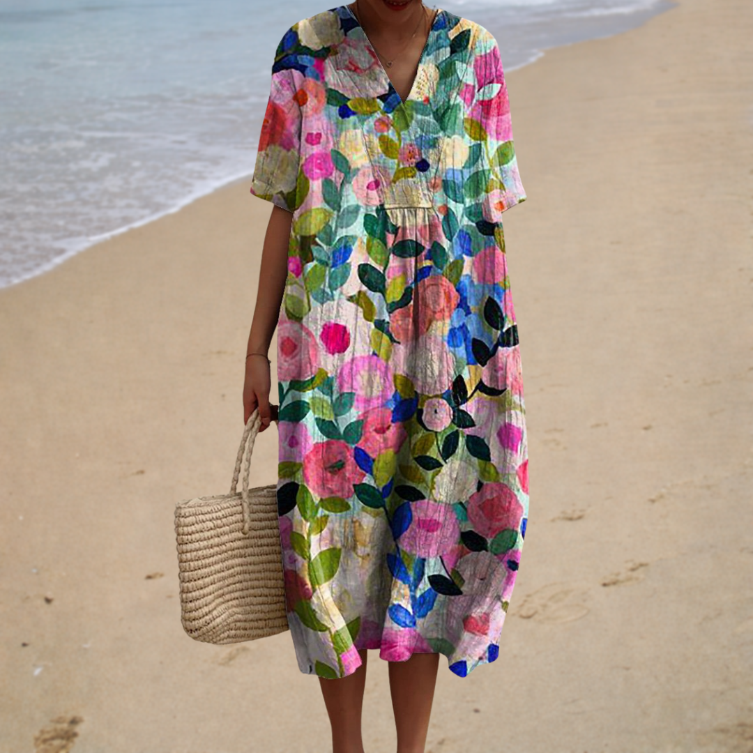 Blanca | Vestido artístico con bloques de color
