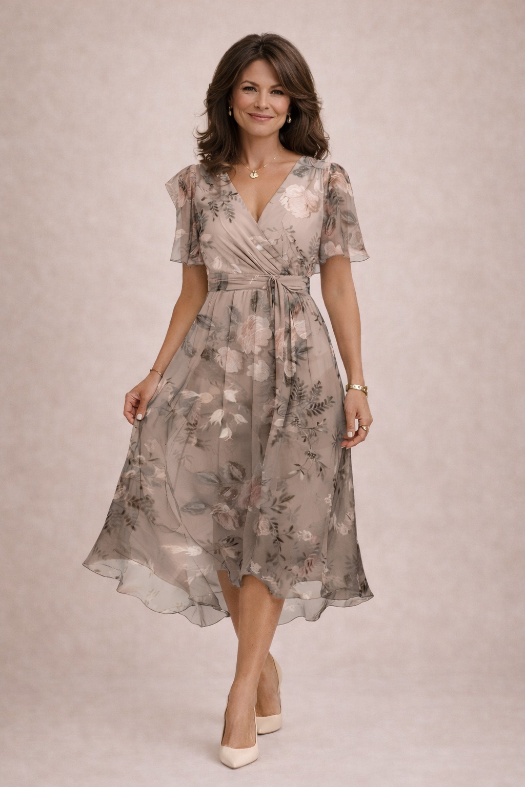 Marina | Vestido midi de gasa con estampado floral