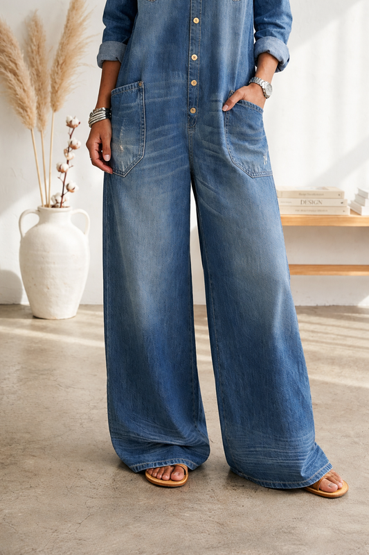 Serrano Madrid | Vega mono de denim algodón con lavado vintage