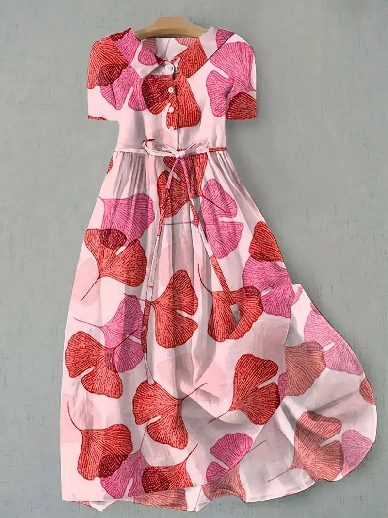 Camille | Vestido rosa palo con estampado de flores