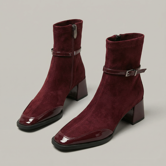 Romani | Botines elegantes de eco-ante con tacón medio