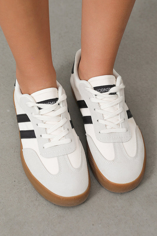 Olina | Zapatillas planas con rayas negras