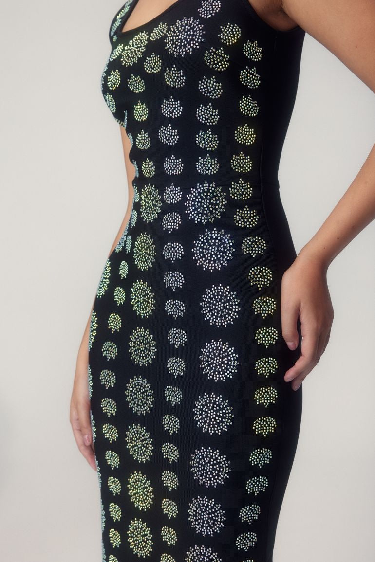 Moira Diamante Vestido maxi ajustado tipo bandage