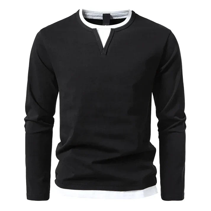 Alvin | Camiseta de manga larga premium de algodón peinado