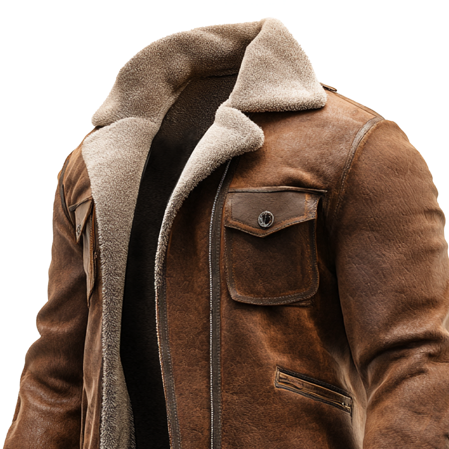 Daniel™ | Chaqueta de Cuero Marrón Vintage con Forro de Piel Sintética