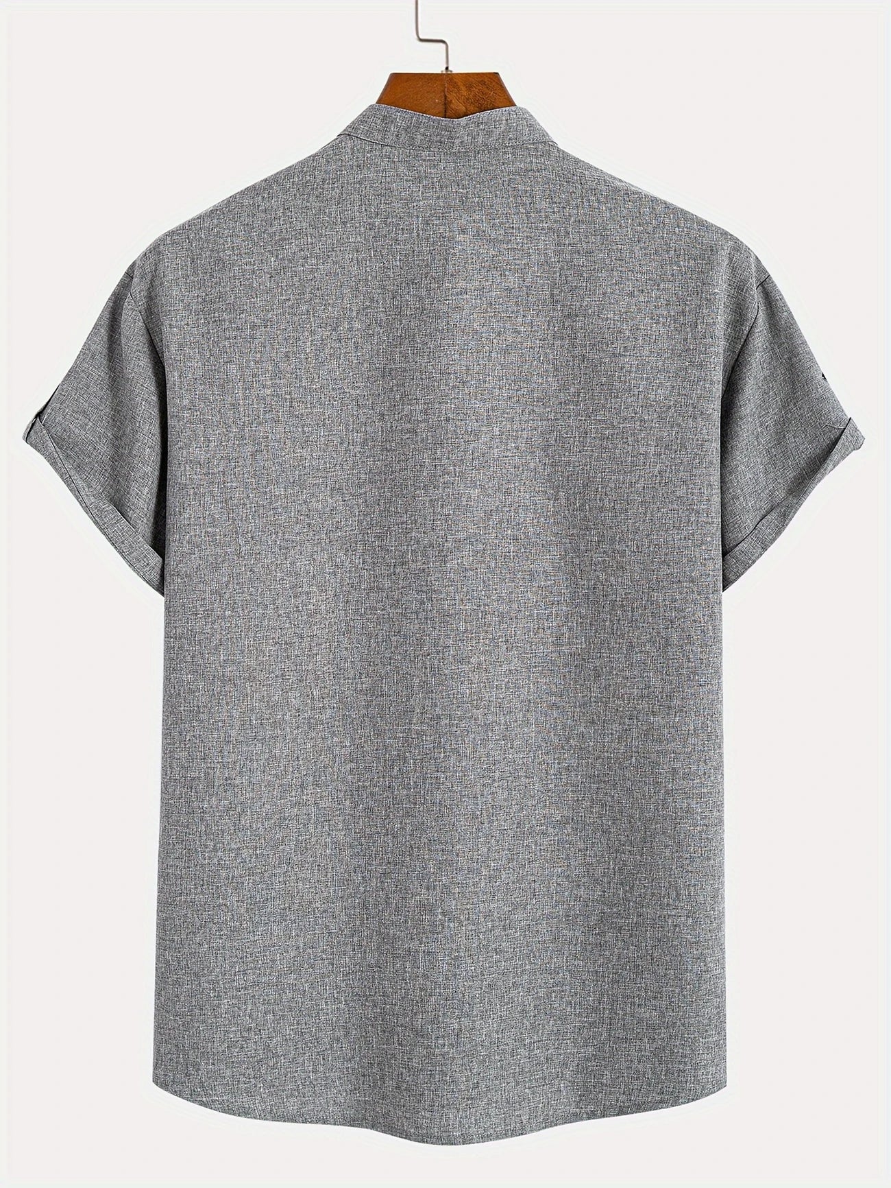 Francisco - Camisa Elegante de Manga Corta con Cuello Alto