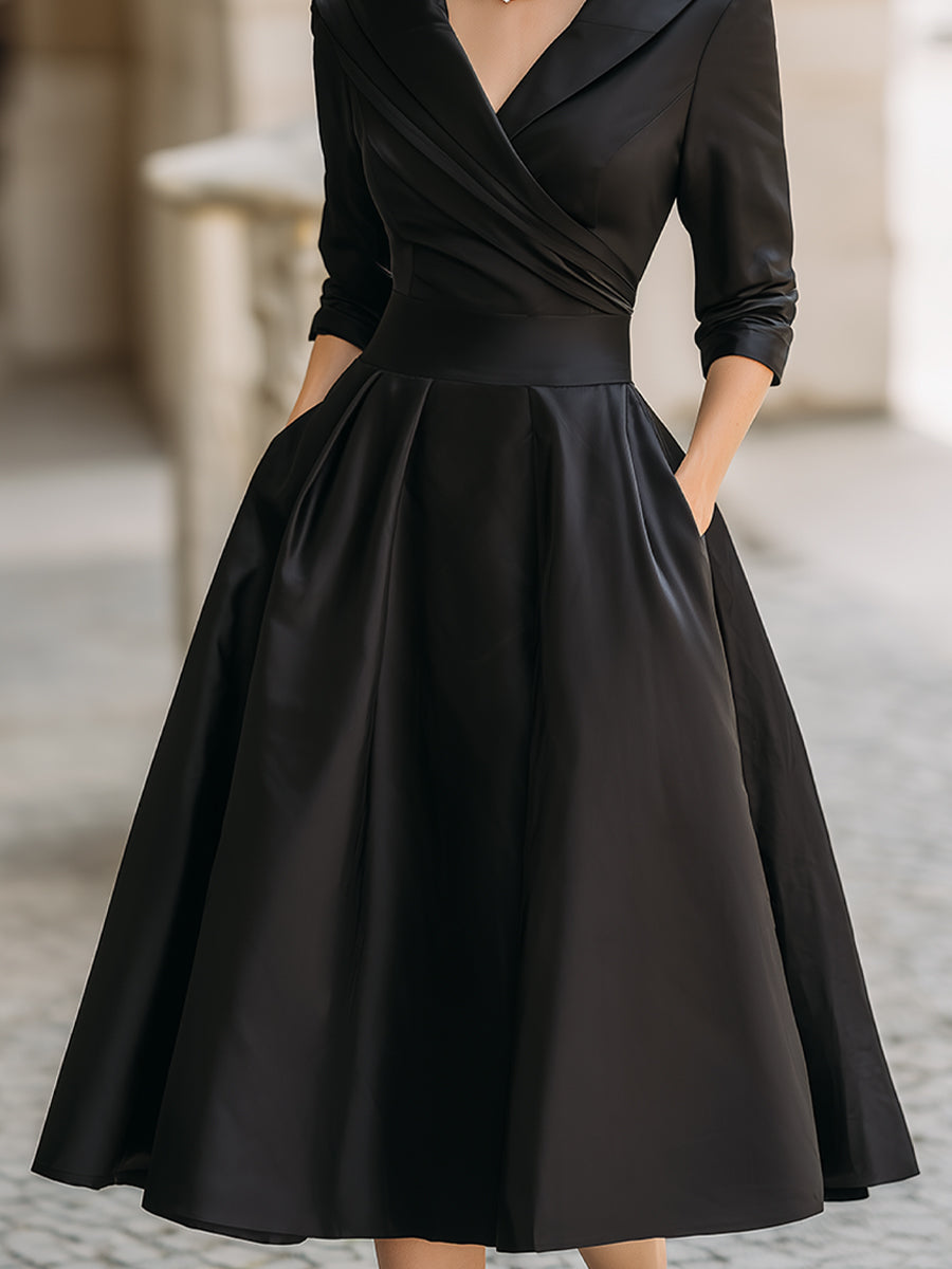Lina | Vestido midi negro