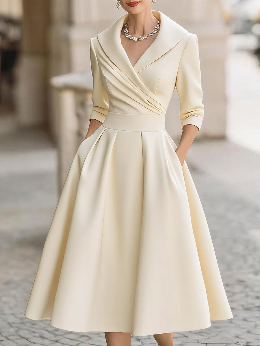 Alma | Elegante vestido midi de manga larga