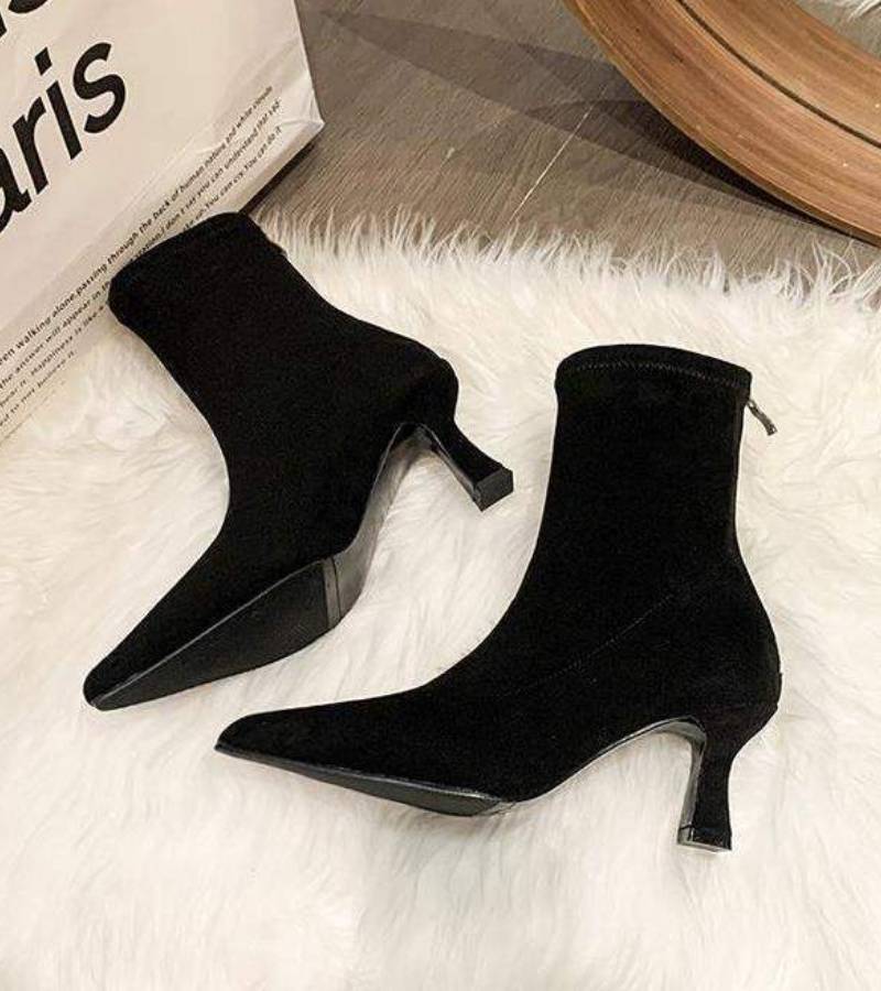 Fulvia - Botines minimalistas de piel con tacón medio