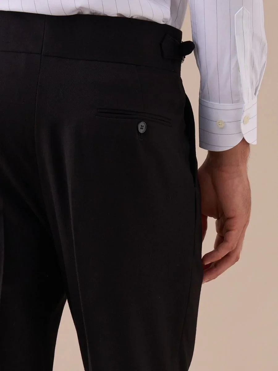Pantalones de cintura alta con doble pliegue