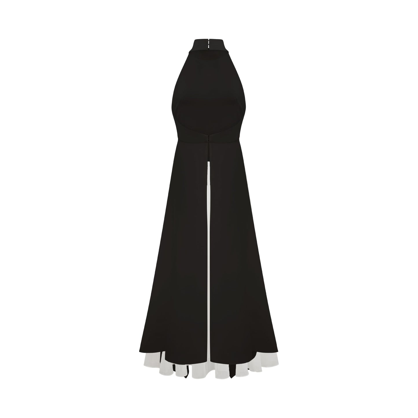 Inés Vestido largo de capas con cuello halter