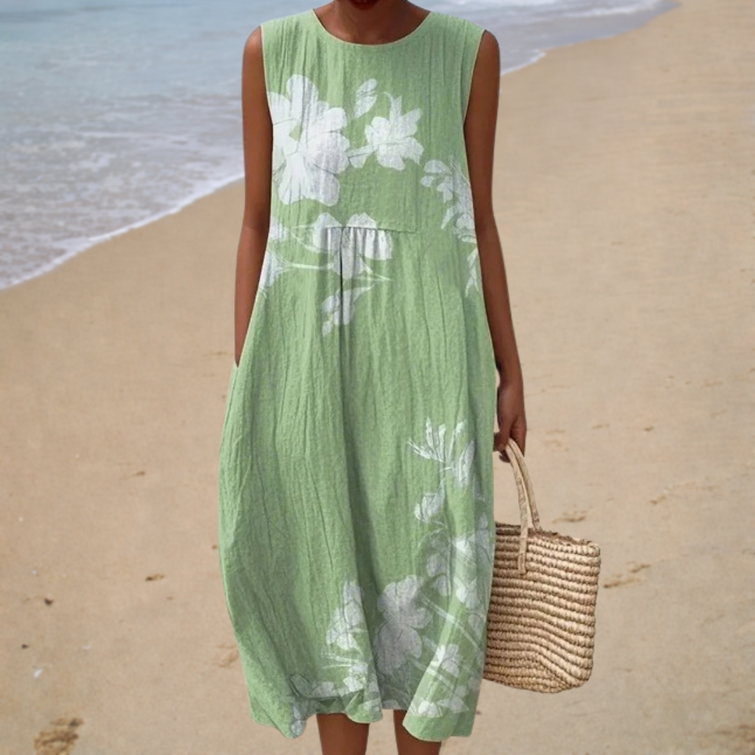 Priscilla | Vestido midi en color natural