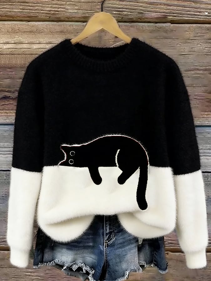 Luna | Sudadera para mujer con estampado de gato