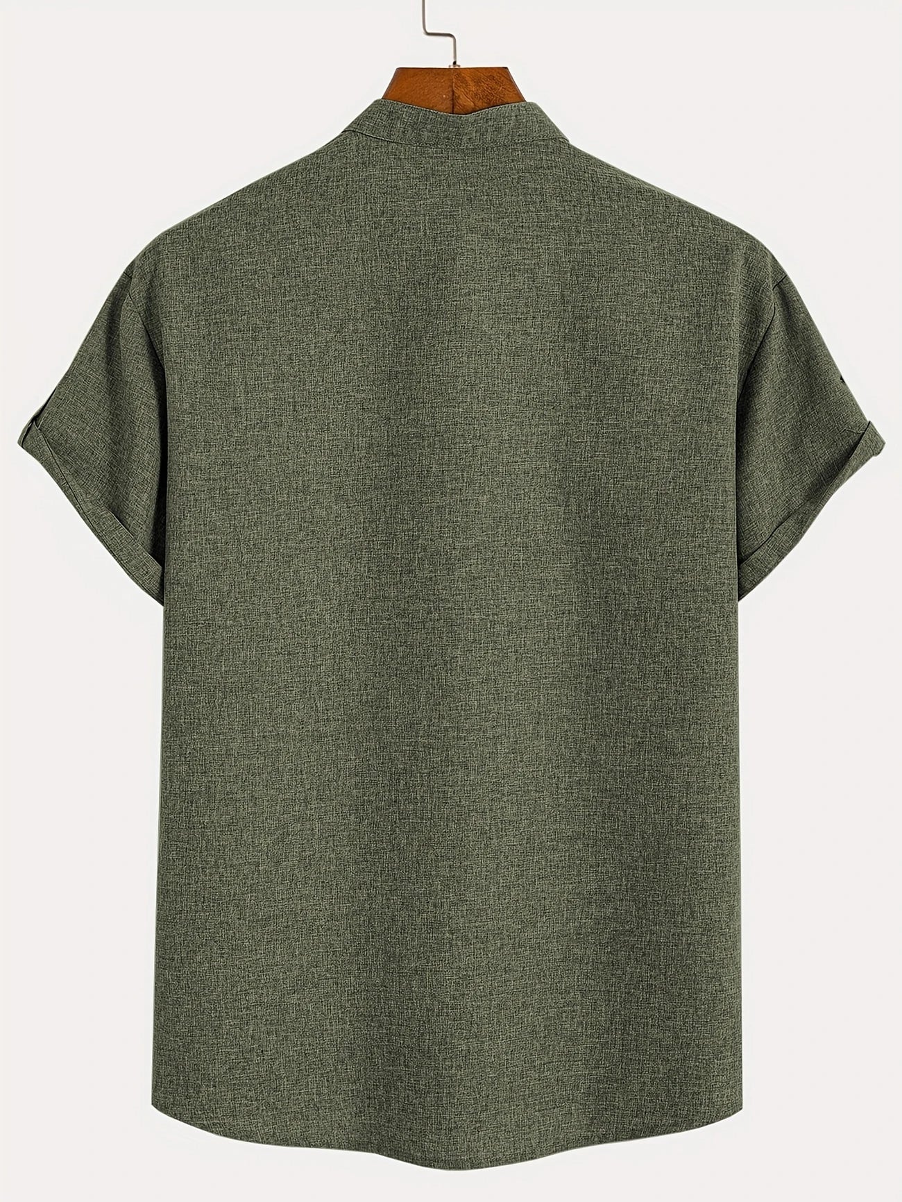 Francisco - Camisa Elegante de Manga Corta con Cuello Alto