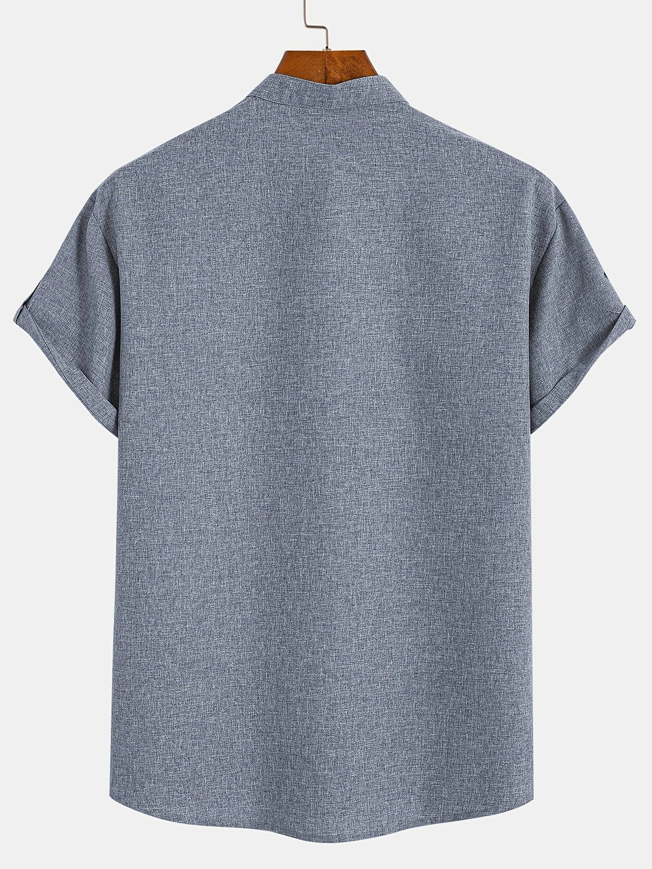 Francisco - Camisa Elegante de Manga Corta con Cuello Alto
