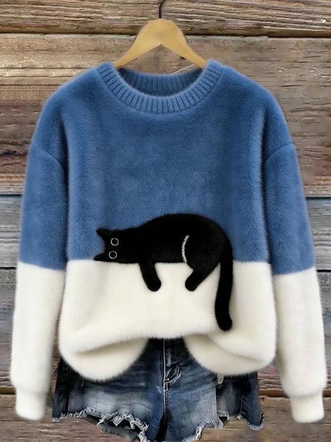 Luna | Sudadera para mujer con estampado de gato
