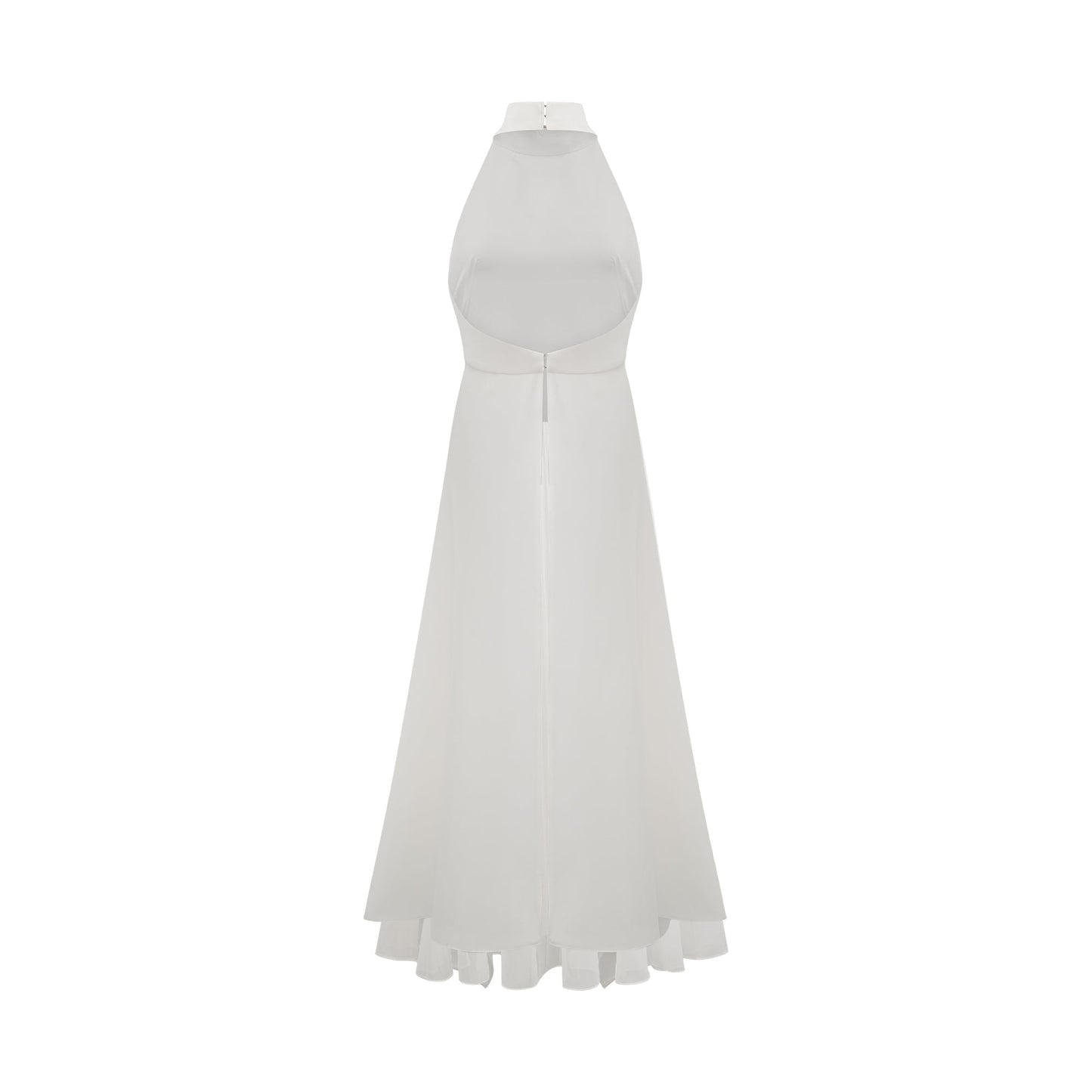 Inés Vestido largo de capas con cuello halter
