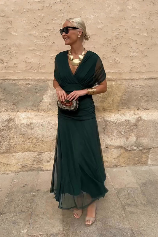Esmeralda | Vestido largo elegante de fiesta con cuello en V