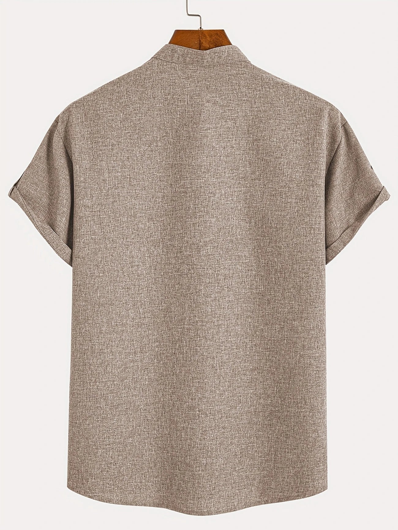 Francisco - Camisa Elegante de Manga Corta con Cuello Alto
