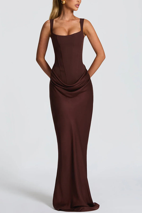 Serrano Madrid | Vestido maxi de escote cuadrado