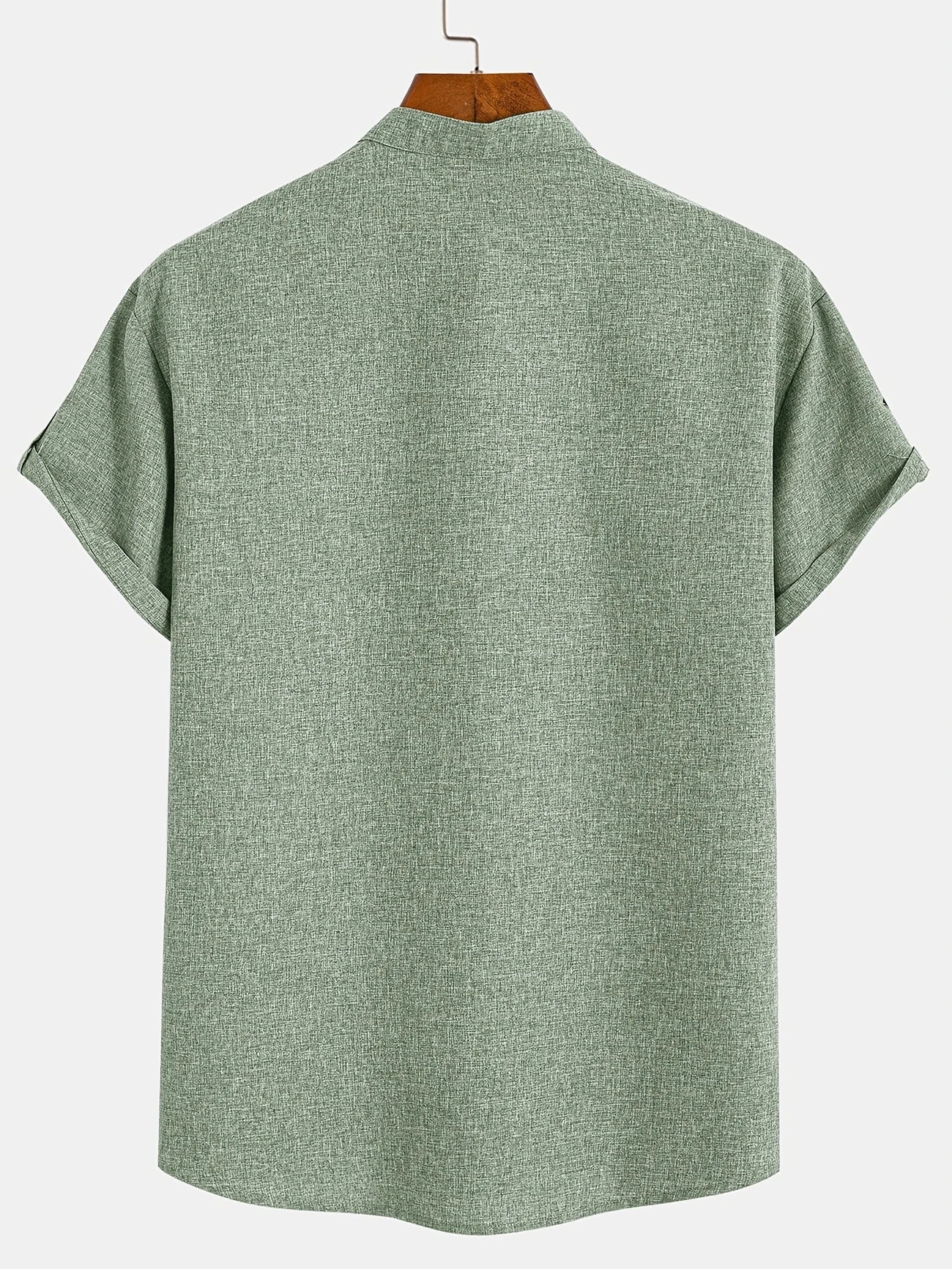 Francisco - Camisa Elegante de Manga Corta con Cuello Alto