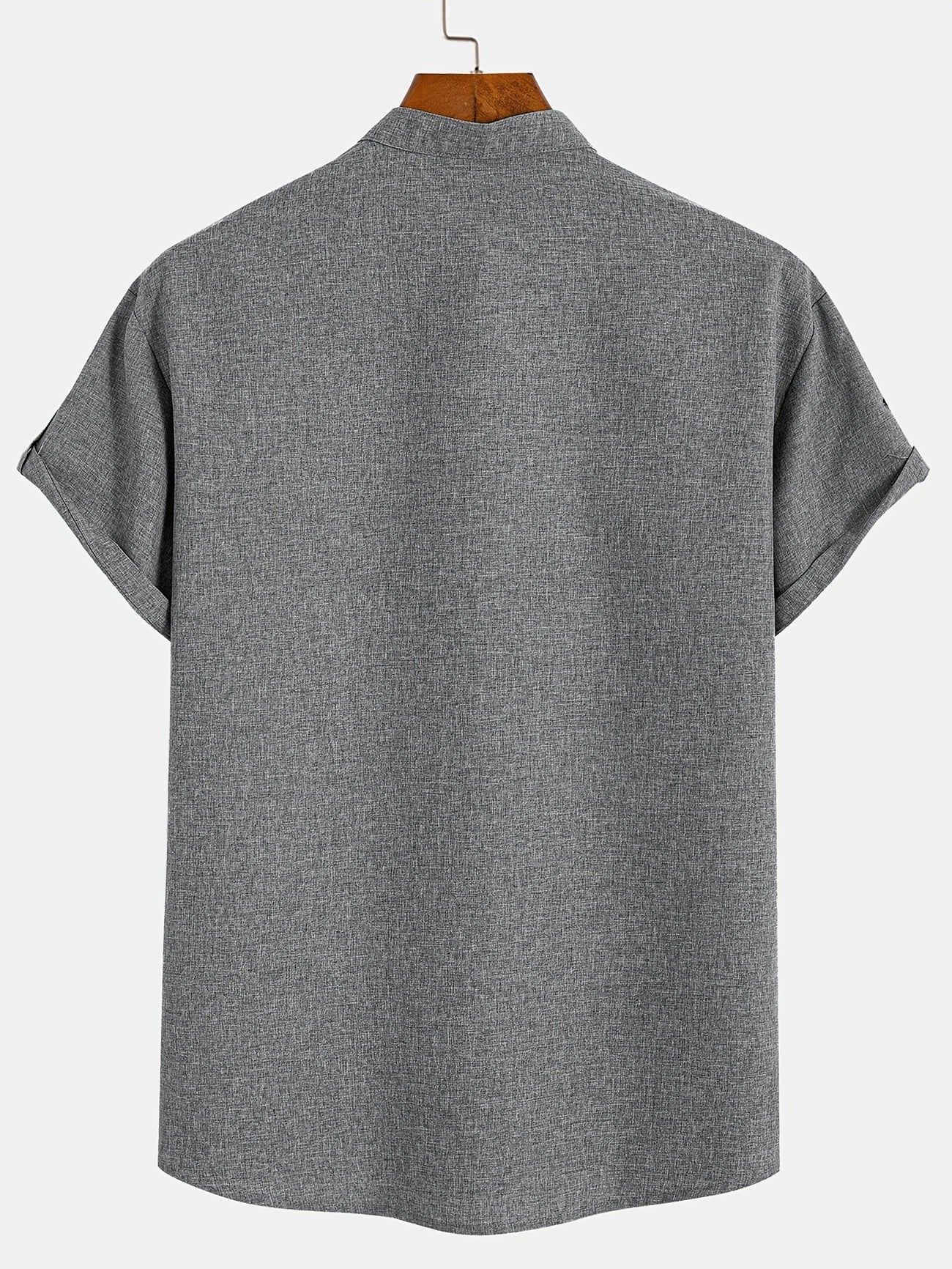 Francisco - Camisa Elegante de Manga Corta con Cuello Alto