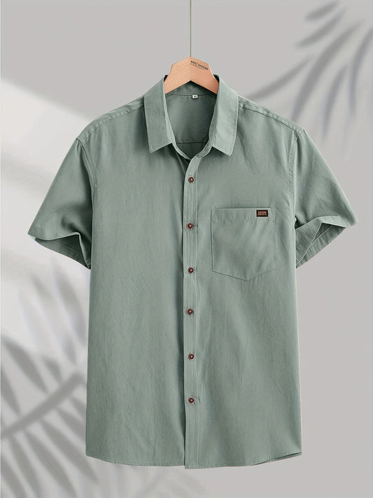 Camisa casual de algodón de manga corta