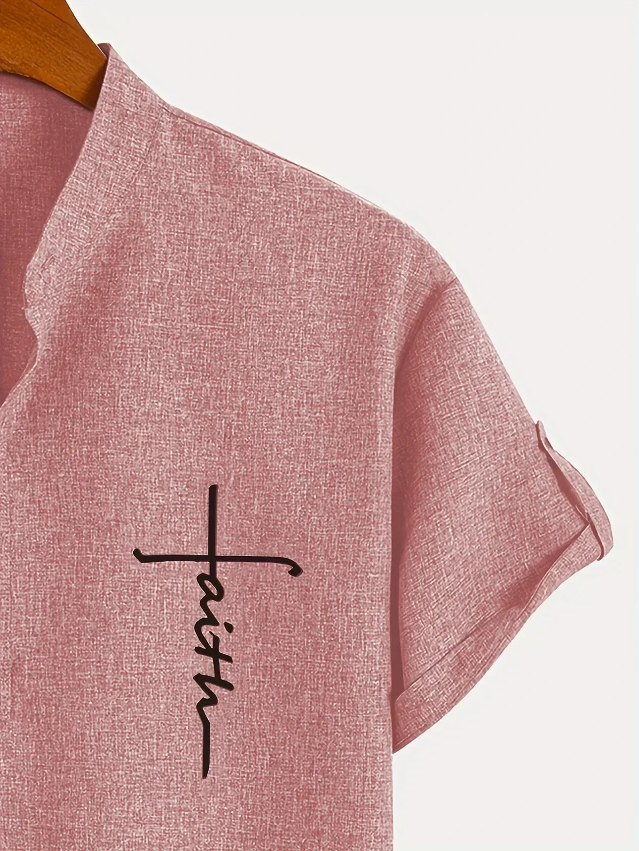Francisco - Camisa Elegante de Manga Corta con Cuello Alto