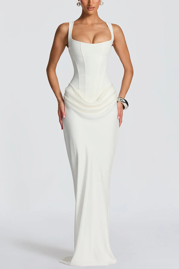 Serrano Madrid | Vestido maxi de escote cuadrado