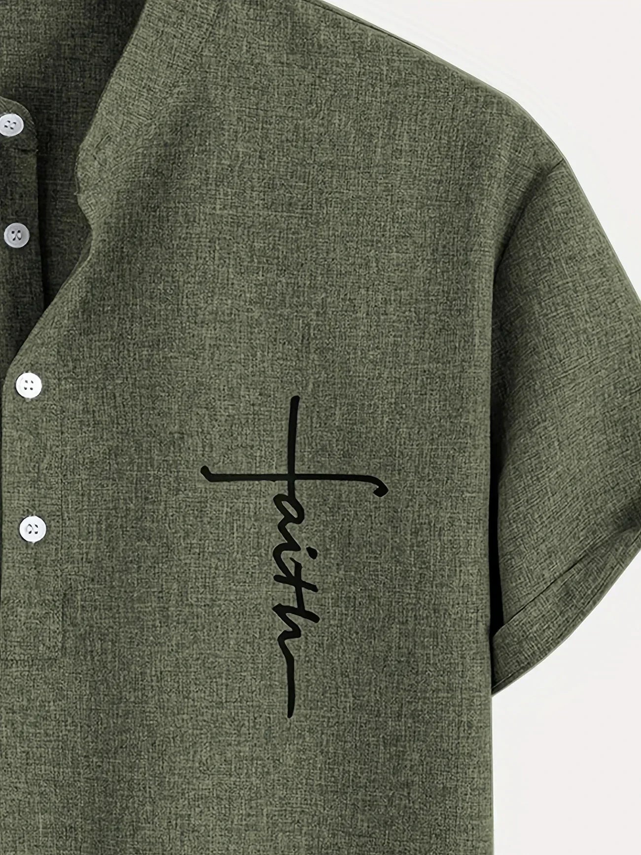 Francisco - Camisa Elegante de Manga Corta con Cuello Alto
