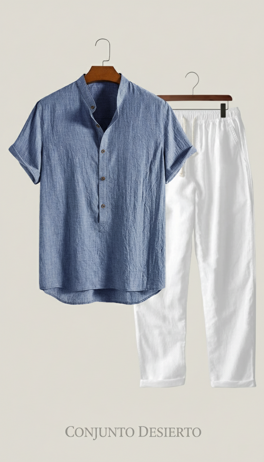 Desierto Set | Conjunto fluido de camisa y pantalón en mezcla premium de lino