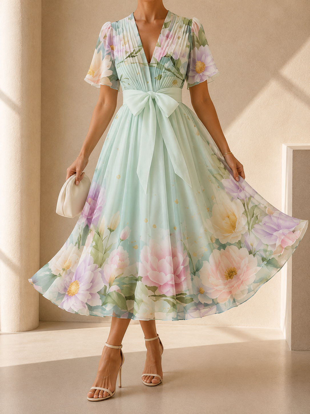 Amelia | Vestido Floral de Gasa