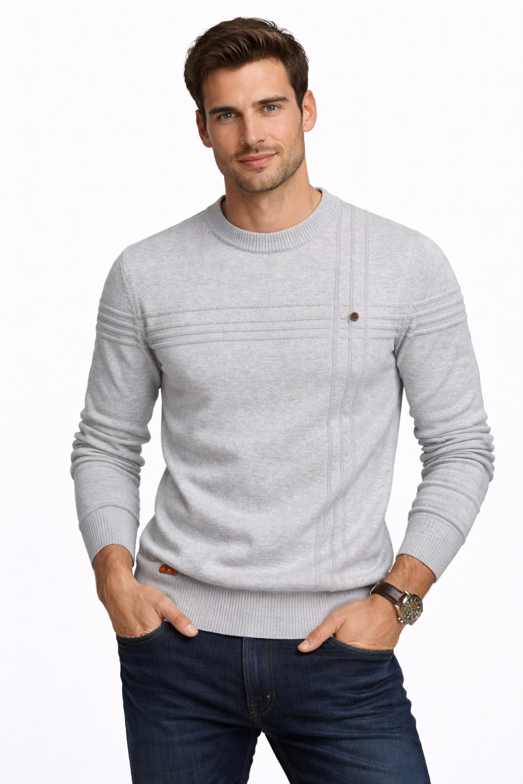 Mateo | Elegante jersey de hombre con diseño de cuadros