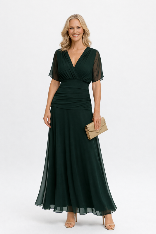 Serrano Madrid | Alicia vestido elegante y favorecedor con escote en V