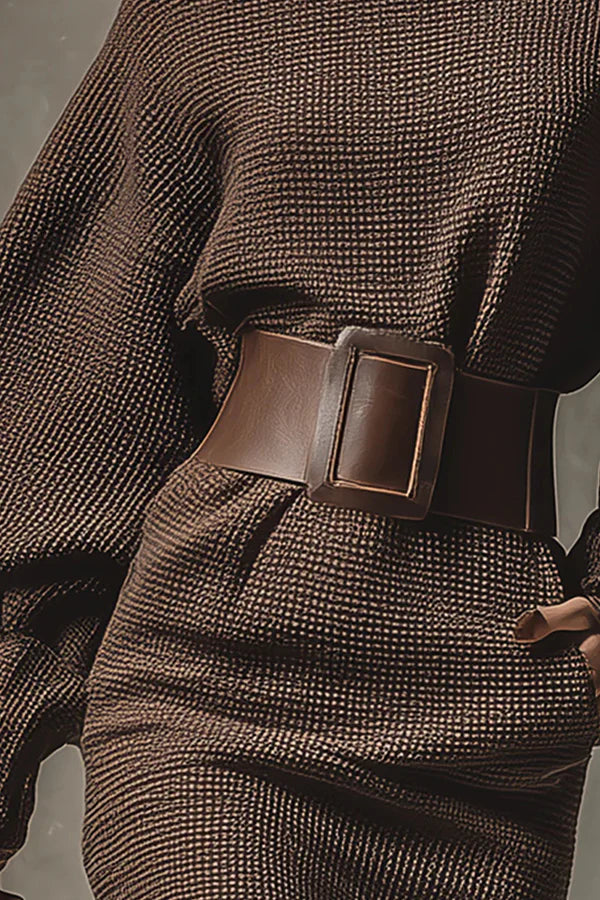 Clara | Vestido corto de punto con cinturón ajustado