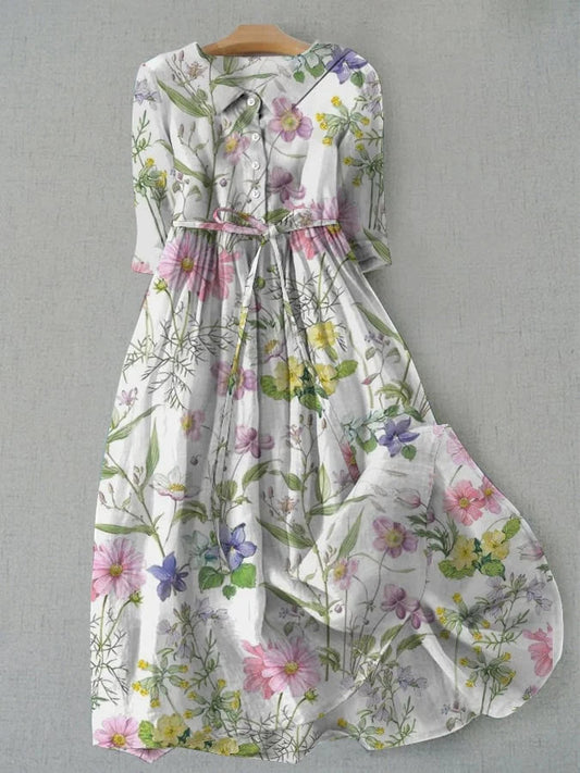 Rosalie | Elegante vestido con motivos de flores silvestres