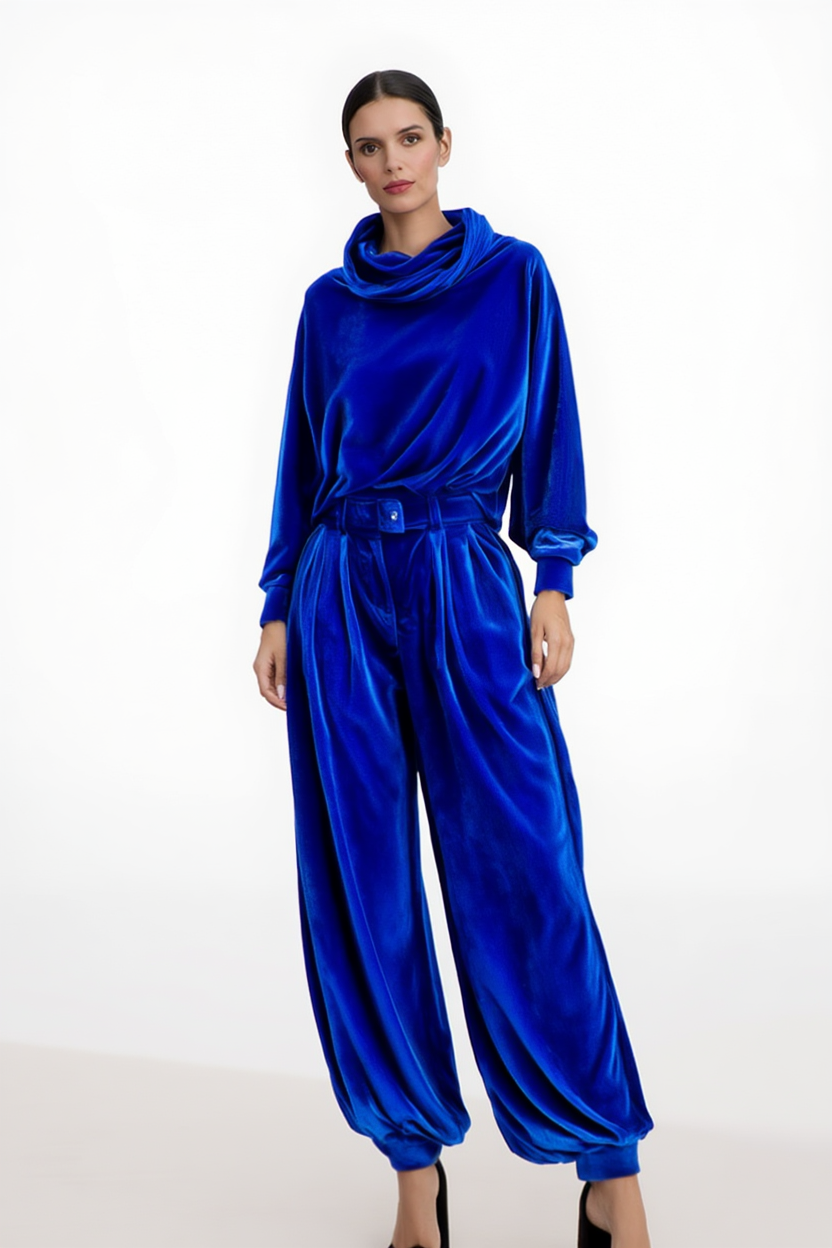 Elena | Conjunto vintage de sudadera con capucha y pantalones holgados
