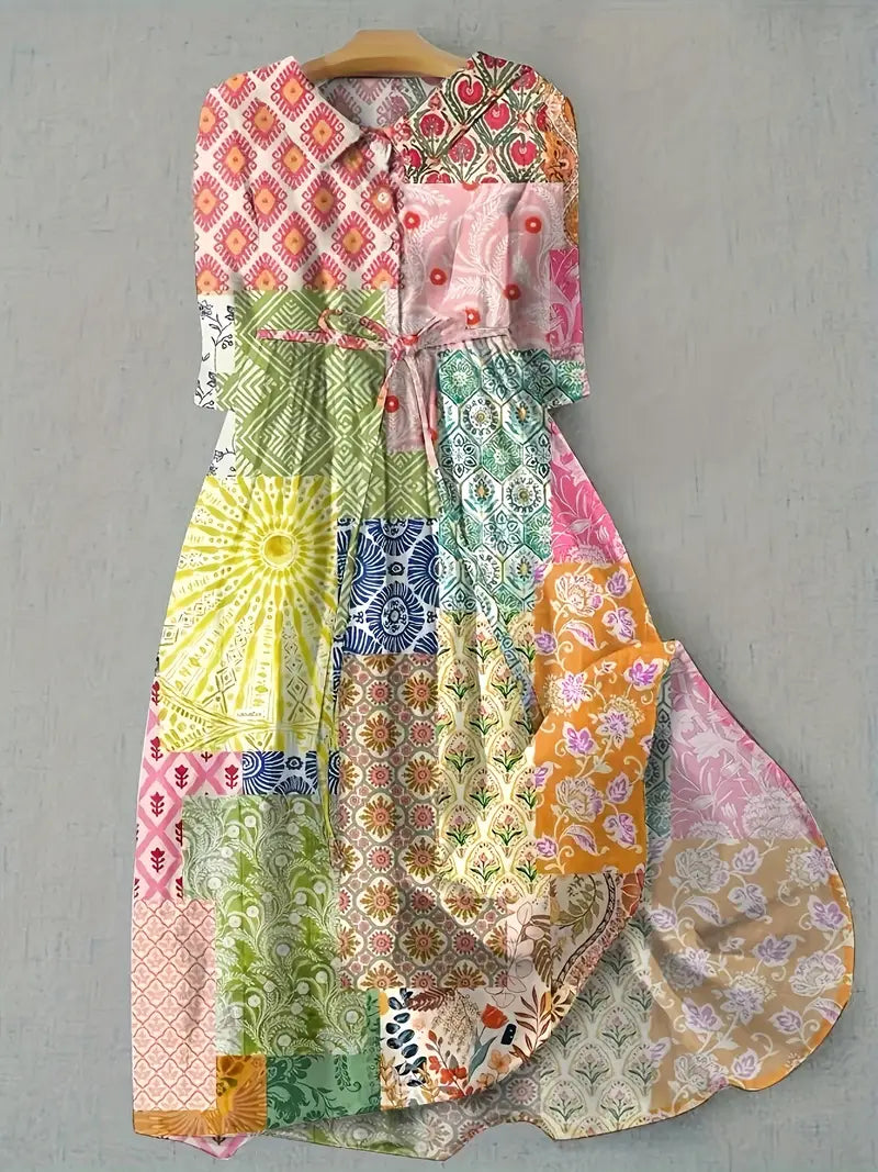 Juliette | Vestido con diseño artístico de retazos
