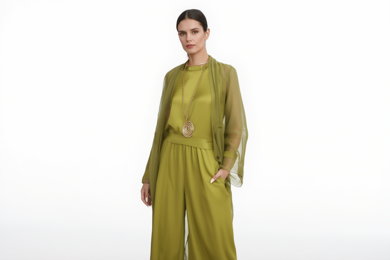 Martina | Elegante conjunto verde de 3 piezas