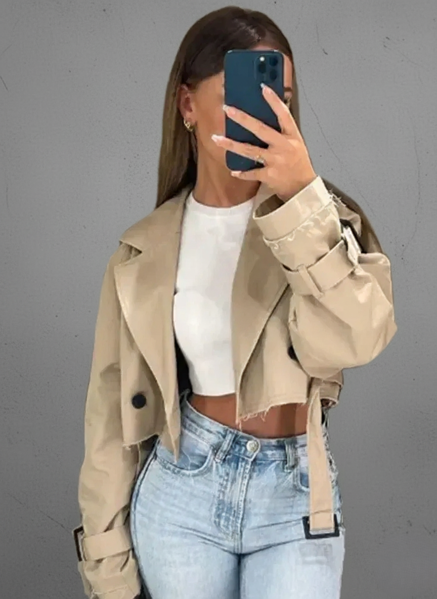 Arenisca™ | Trench corto elegante para mujer