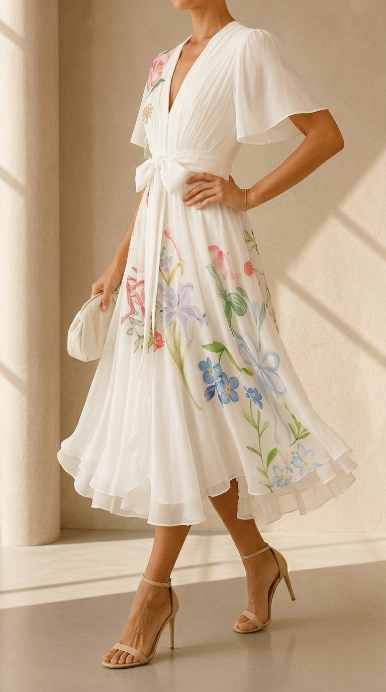 Amelia | Vestido Floral de Gasa