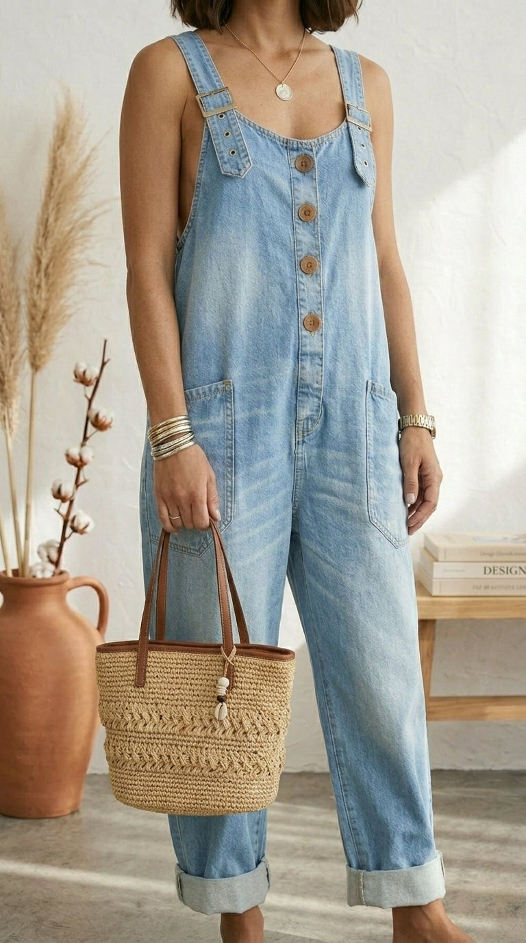 Serrano Madrid™ | Pilar Peto Vintage Azul Tirantes Ajustables