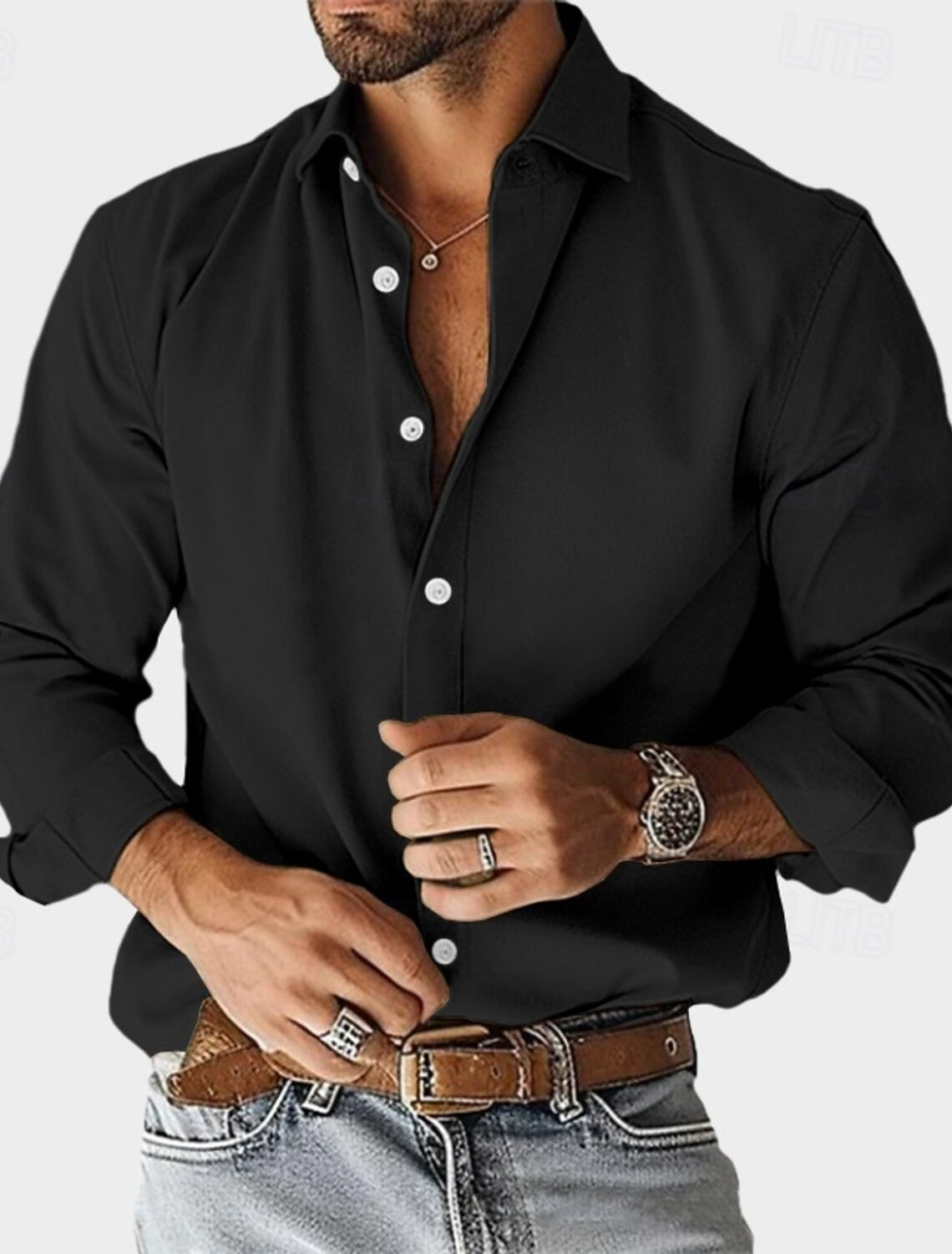 Adriano™ | Camisa gris carbón de tejido técnico transpirable