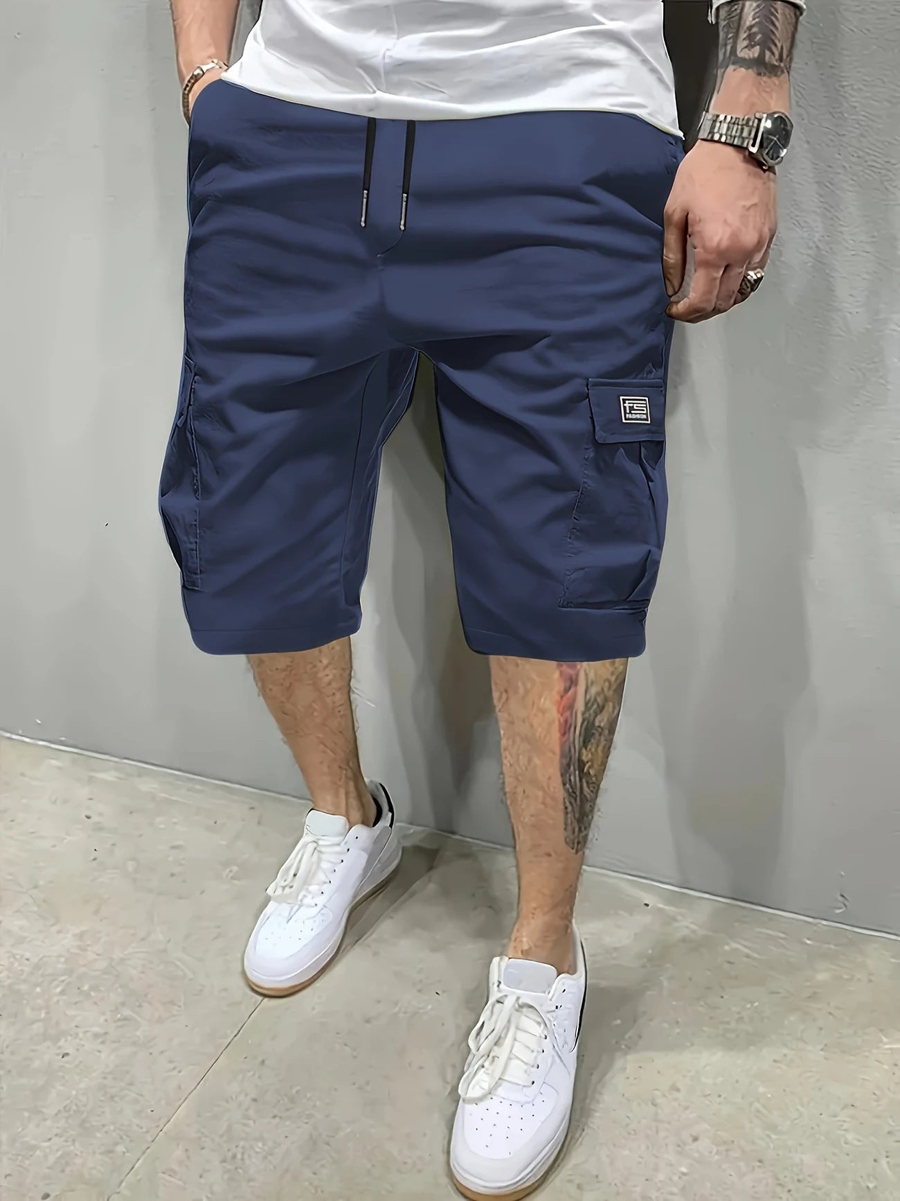 Pantalones Cortos Cargo Marino