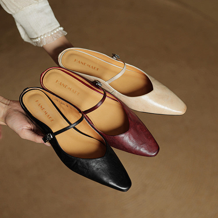 Sorolla Mules de cuero genuino